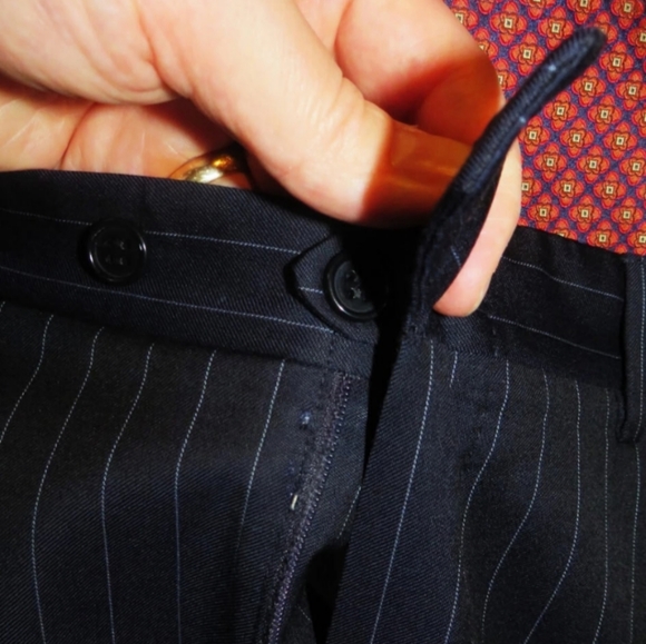 Canali 13320 Drop 7 Navy Blue Striped Two Button Suit 42L - Picture 13 of 13